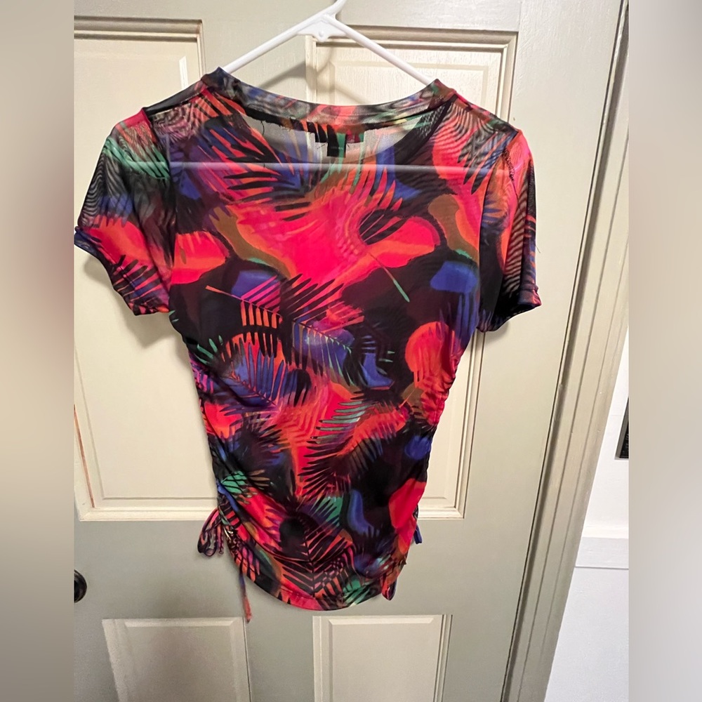 Women’s colorful sheer blouse